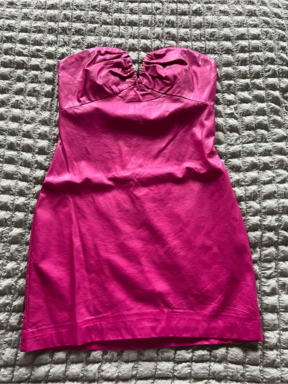 Cotton Candy Strapless Mini Dress in Fuchsia Pink